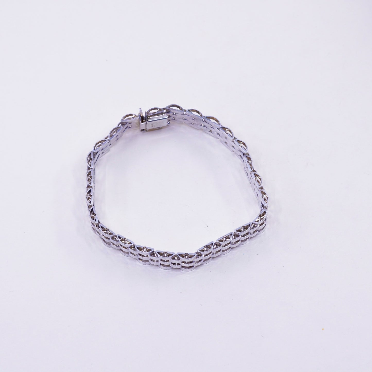 7.5” 10mm, vintage Italy Milor Sterling 925 Silver 925 Mesh chain Bracelet