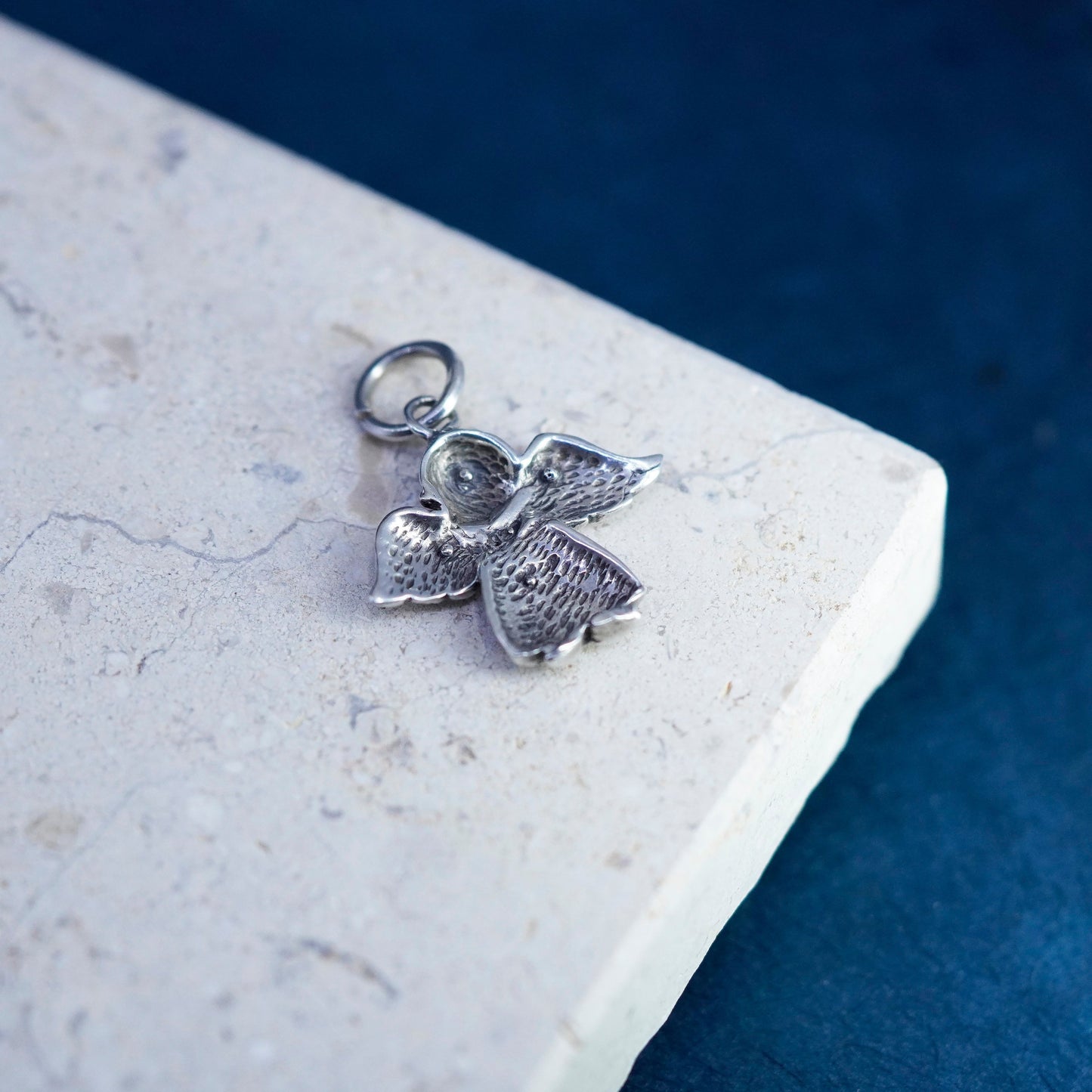 Vintage sterling silver handmade pendant, 925 Angel charm