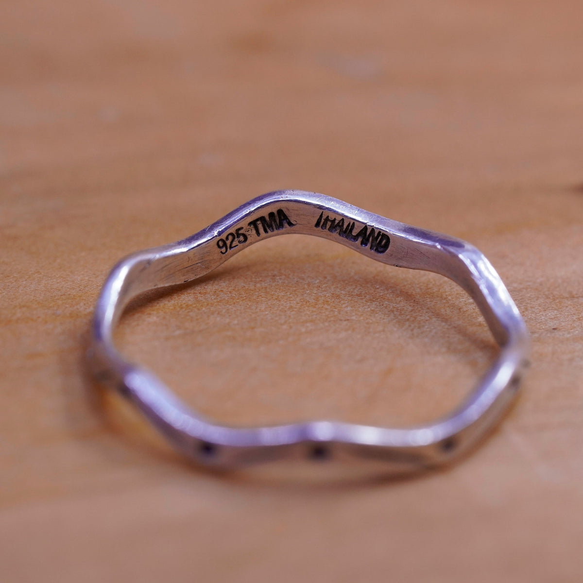 Size 10.75, vintage Sterling silver handmade ring, southwestern, 925 wavy band