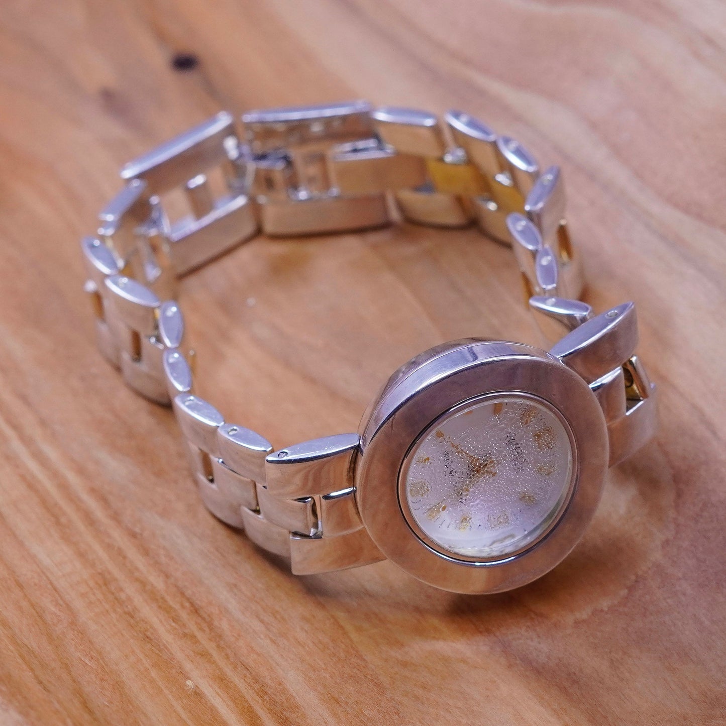 Vintage ecclissi round face watch with sterling 925 silver watch band