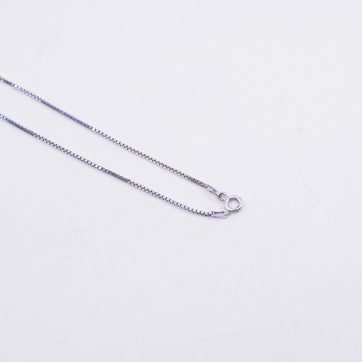 16”, 1mm, Vintage Italian sterling 925 silver box chain, necklace