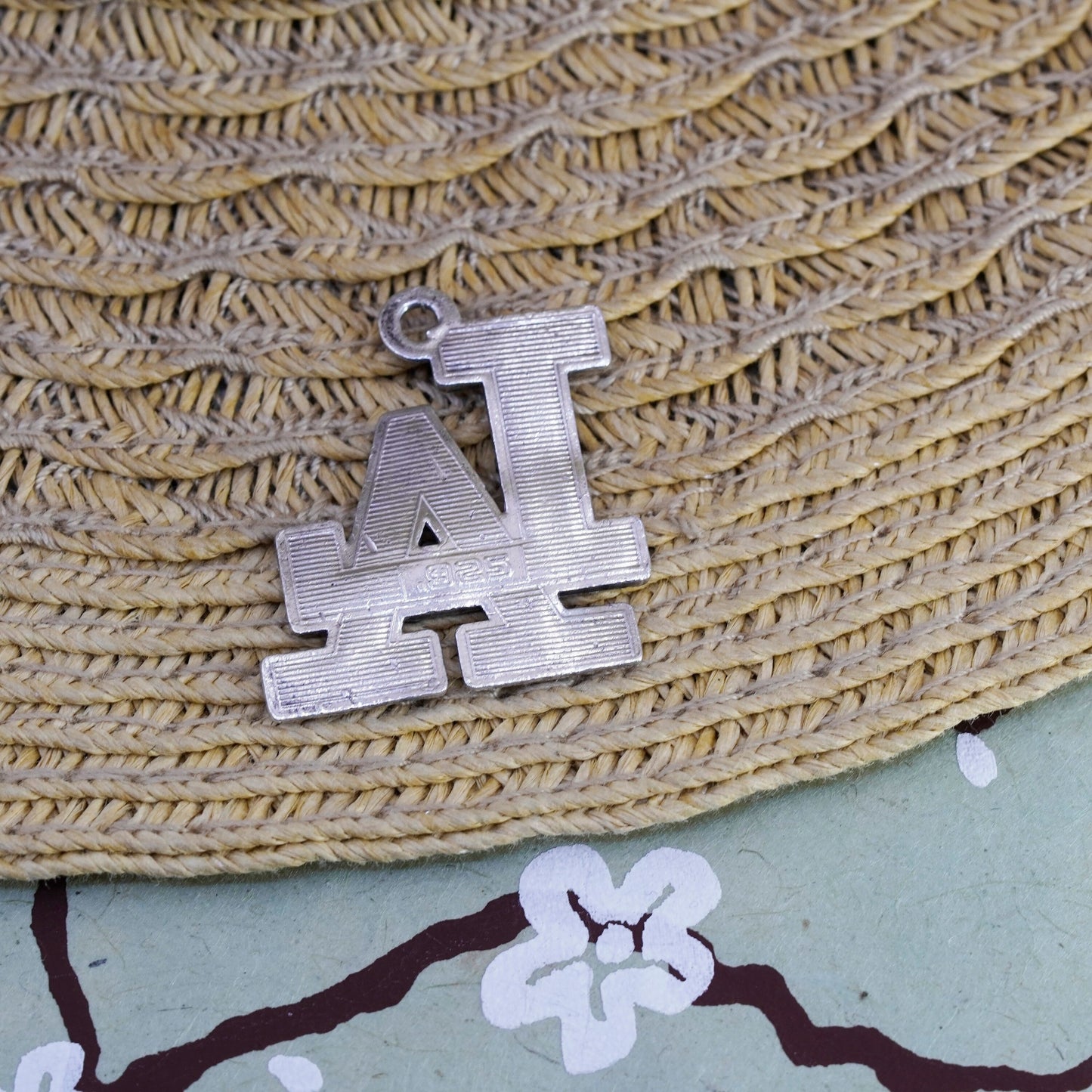 Vintage Sterling 925 silver handmade pendant, textured Los Angeles LA