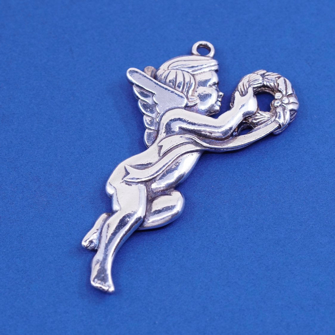 vtg 1985 Gorham Herald handmade Angel Sterling 925 silver Ornament pendant