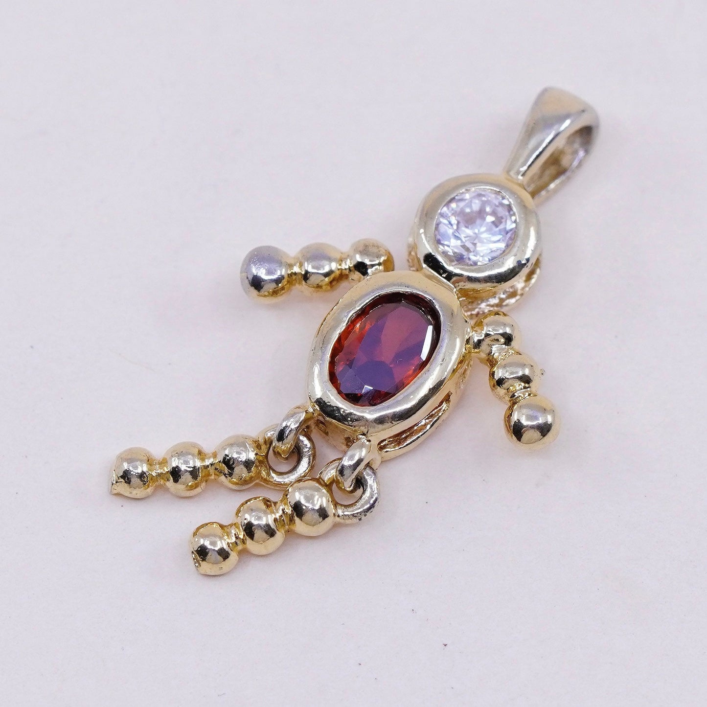 vermeil gold filled sterling 925 silver birthstone pendant ruby boy charm