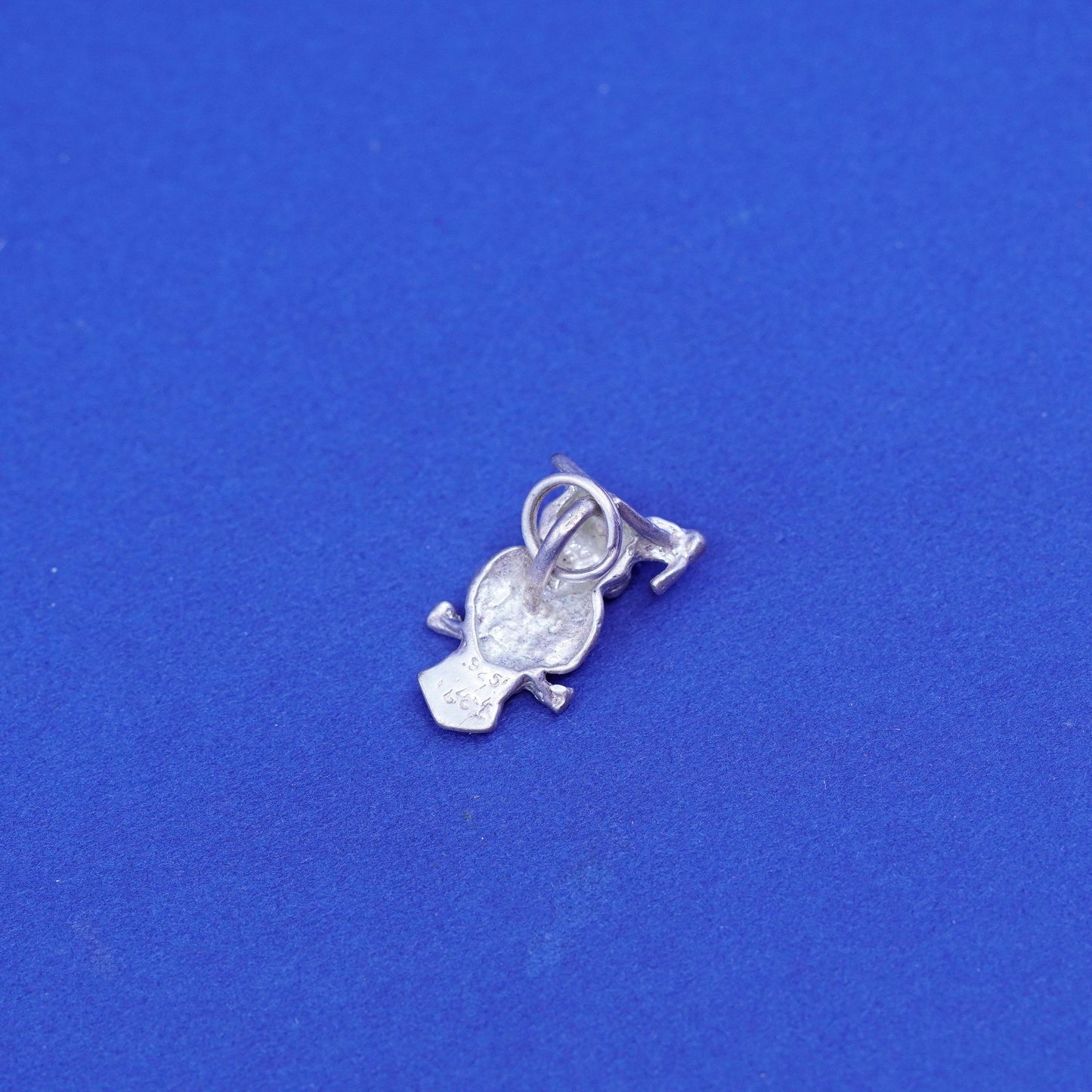 Vintage Sterling silver Handmade pendant, 925 owl charm