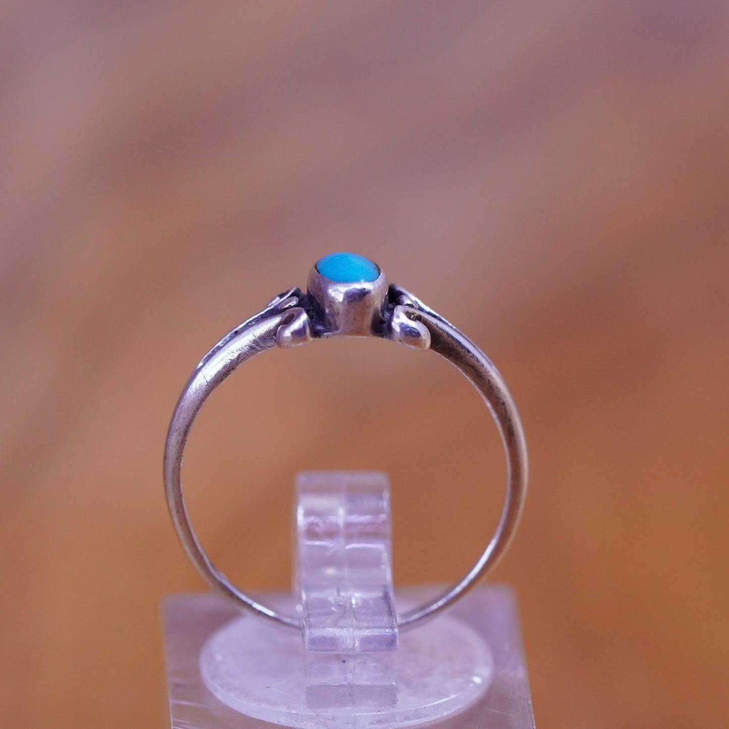 Size 6.5, vtg Sterling 925 silver handmade ring turquoise, southwestern jewelry