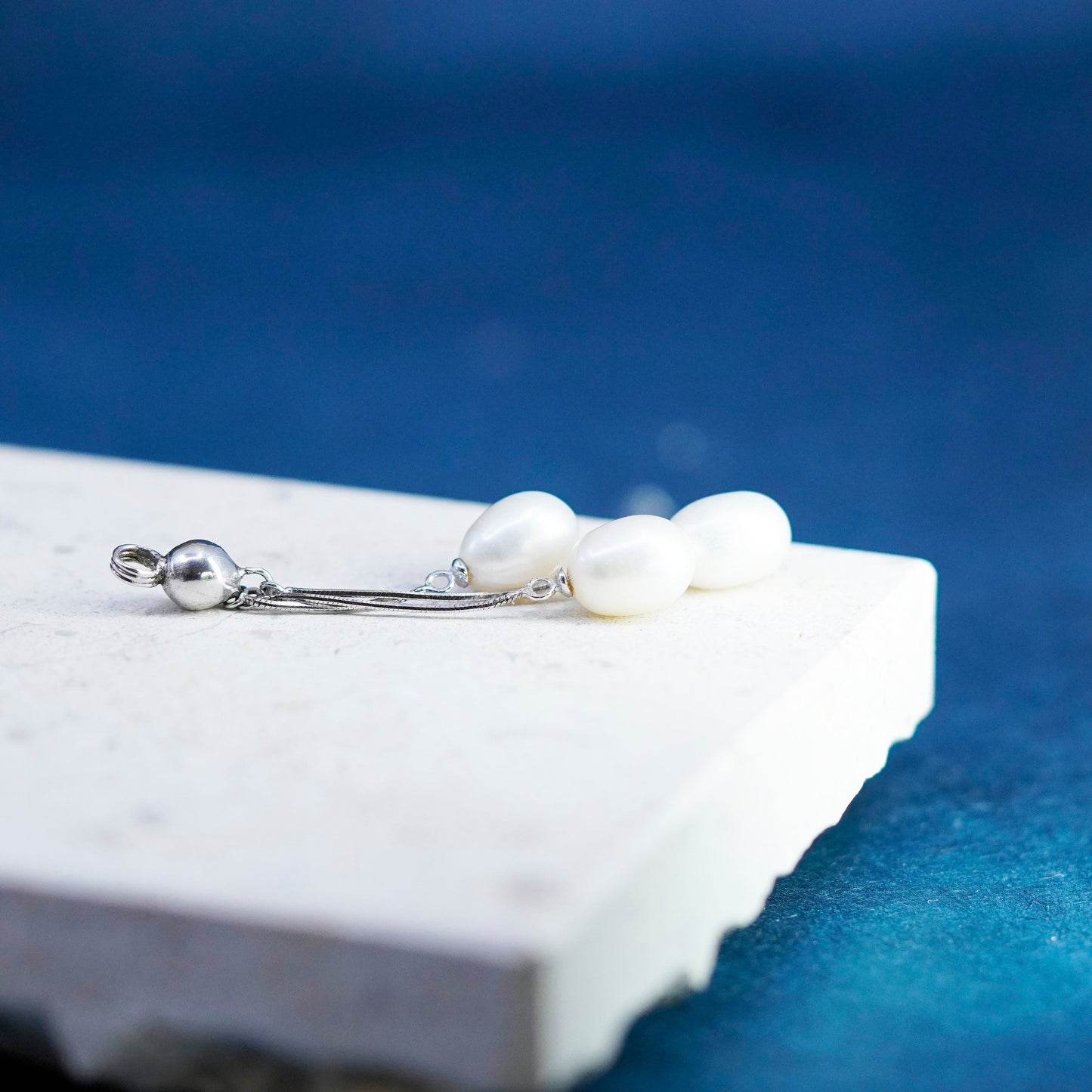 Vintage Sterling 925 silver handmade pendant with Pearls