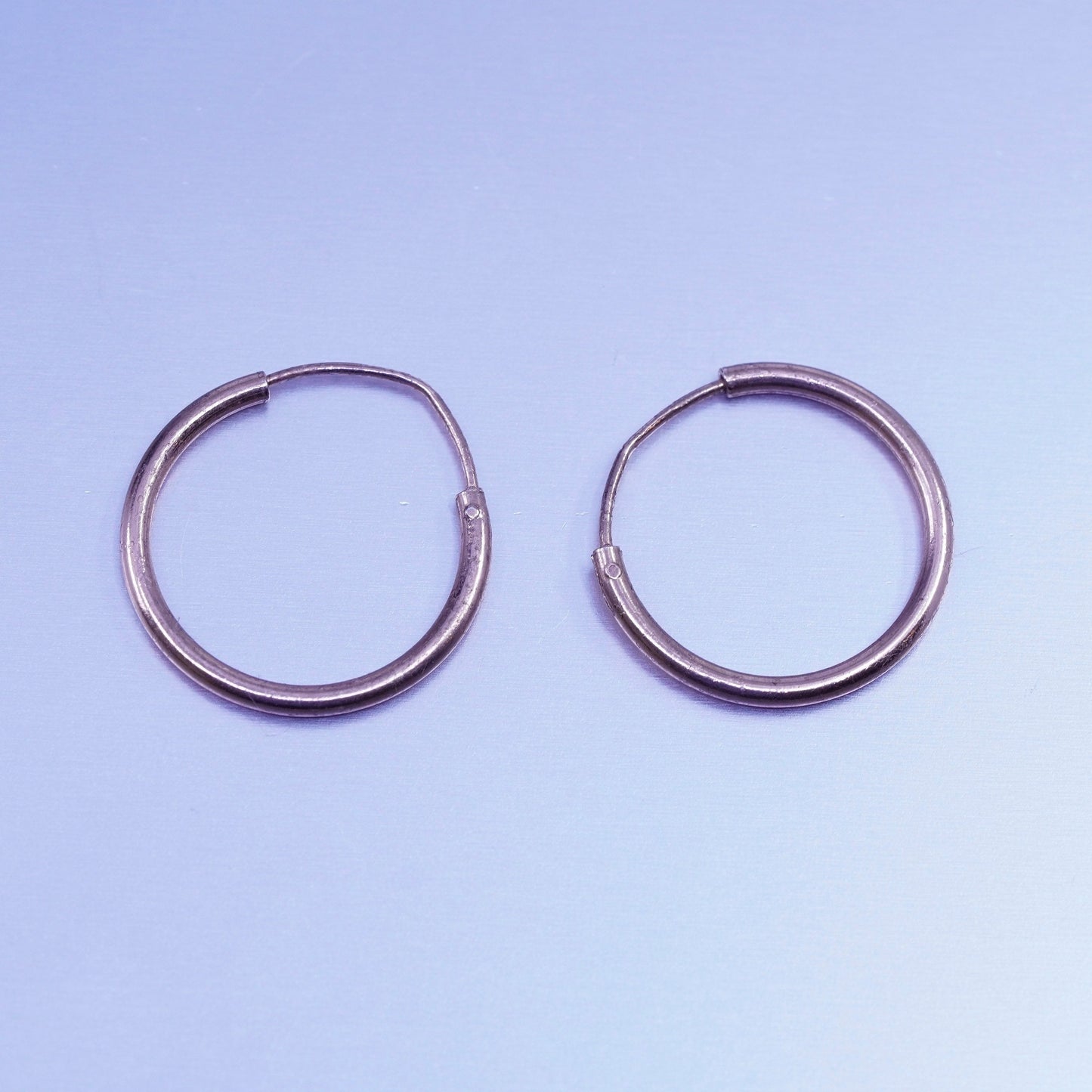 0.5”, vintage Sterling silver handmade earrings, 925 bamboo textured hoops