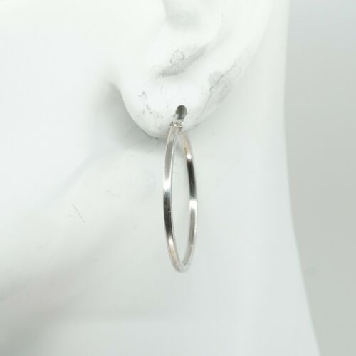 1.25”, Vtg Sterling Silver Hoops, Italy 925 silver, elegant earrings, Huggie