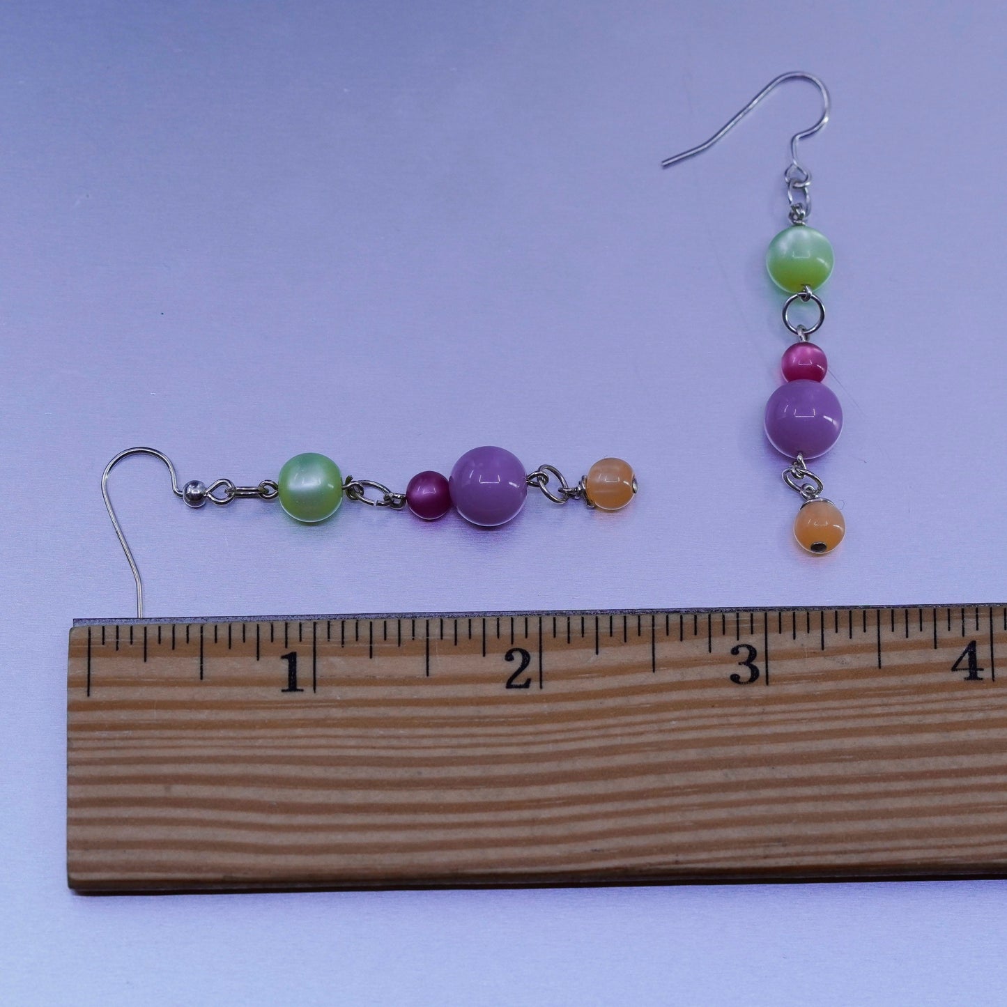 Vintage Sterling 925 silver handmade earrings with tiger eye beads