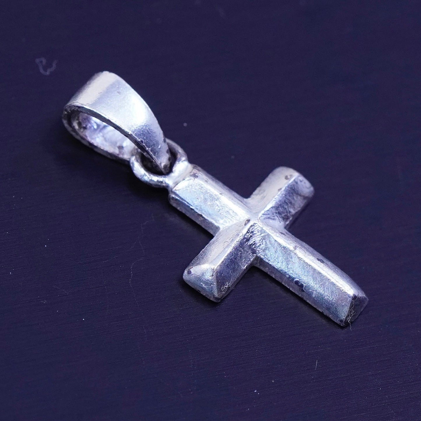 Vintage sterling 925 silver handmade cross pendant
