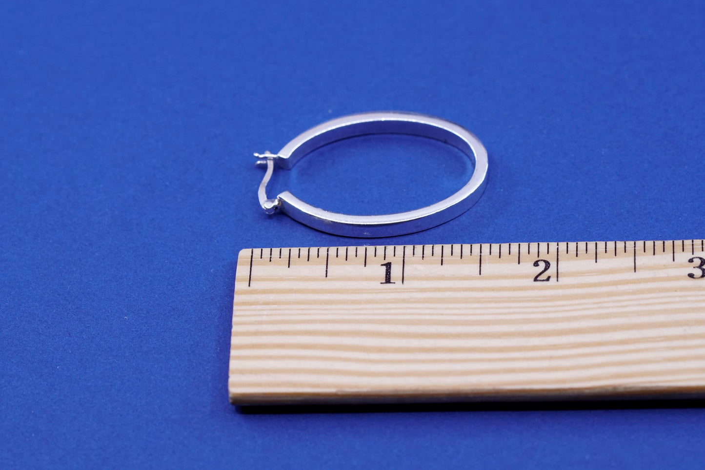 1.5”, vintage Sterling silver handmade earrings, 925 hoops, huggie