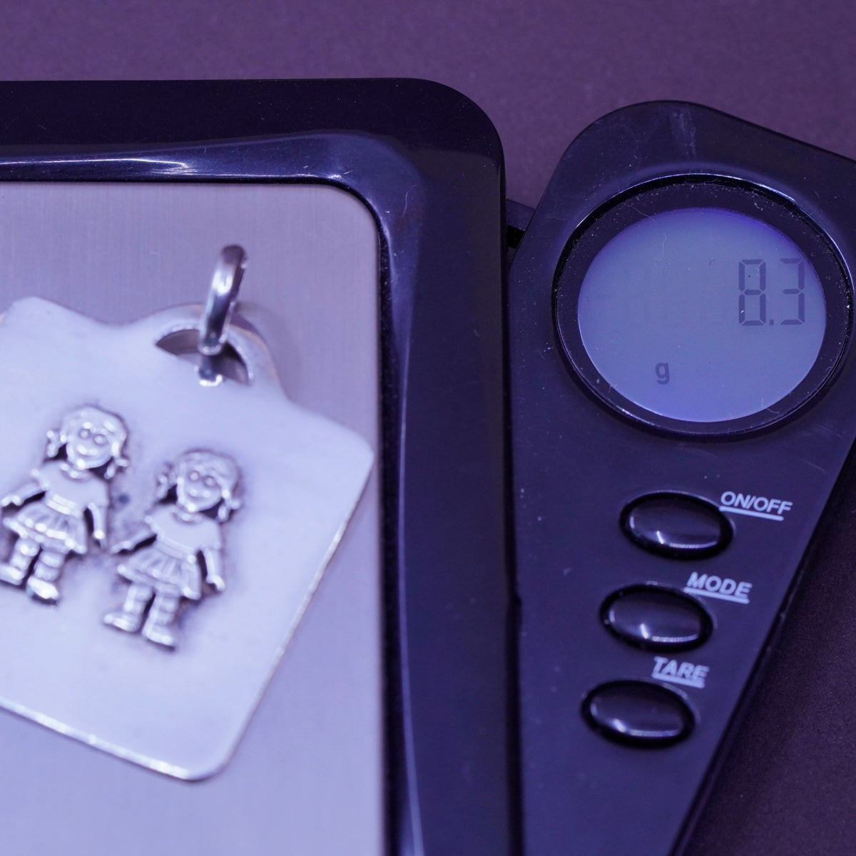 Sterling silver handmade pendant, Mexico 925 girls holding hands, friendship