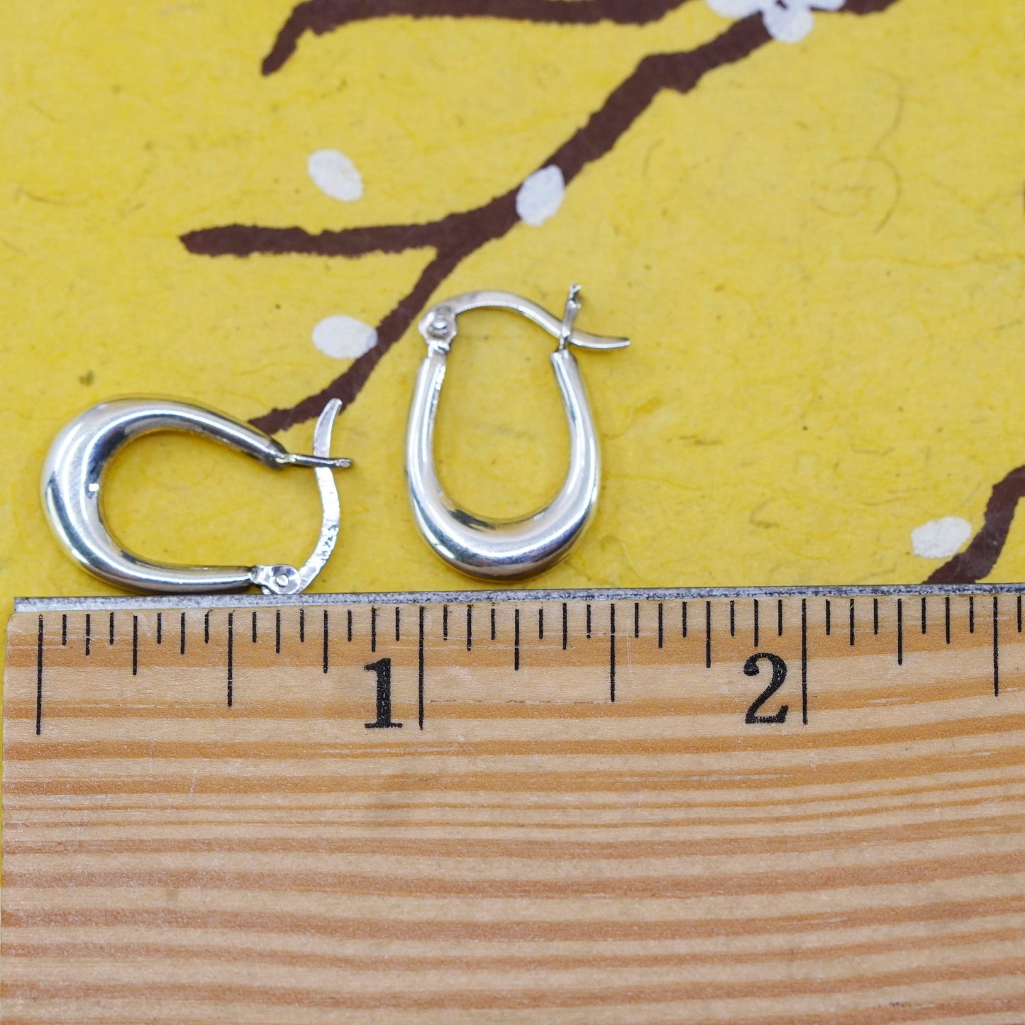 0.75”, vintage Sterling silver handmade earrings, 925 hoops