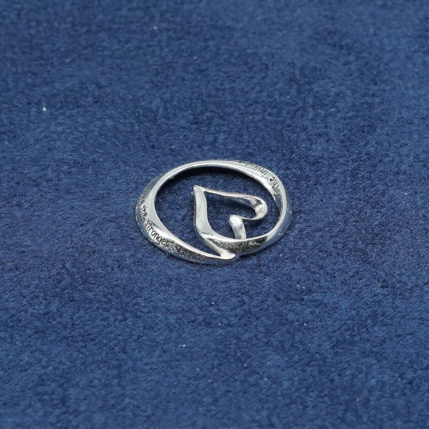 Sterling silver handmade prayer pendant, 925 heart w/ "the invisible ties