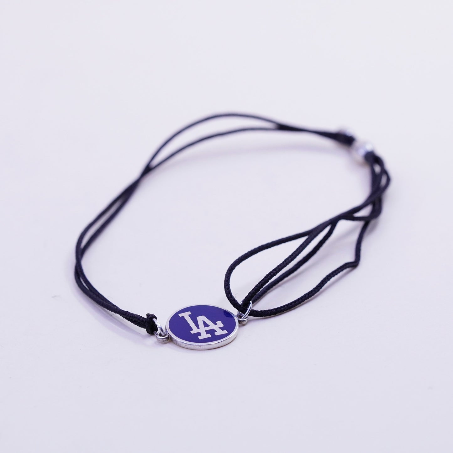 Size adjustable, Sterling silver handmade bracelet, 925 LA tag linen thread