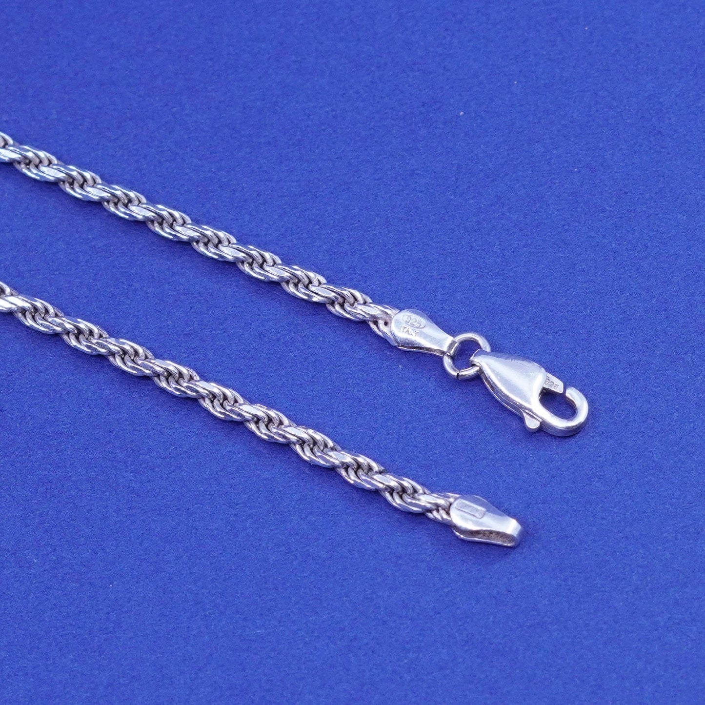 18”, 3mm, vintage Sterling silver handmade necklace, 925 diamond rope chain