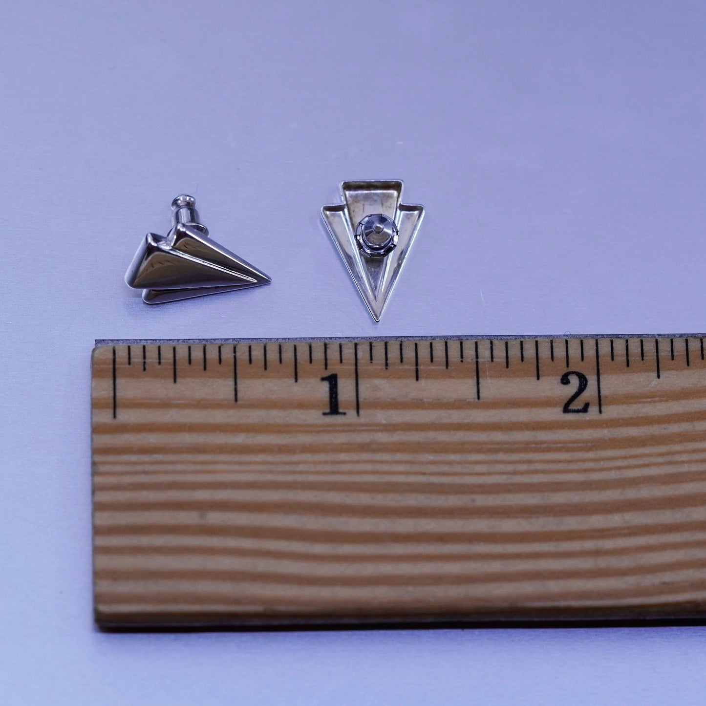 Vintage Sterling 925 silver handmade arrows earrings, studs