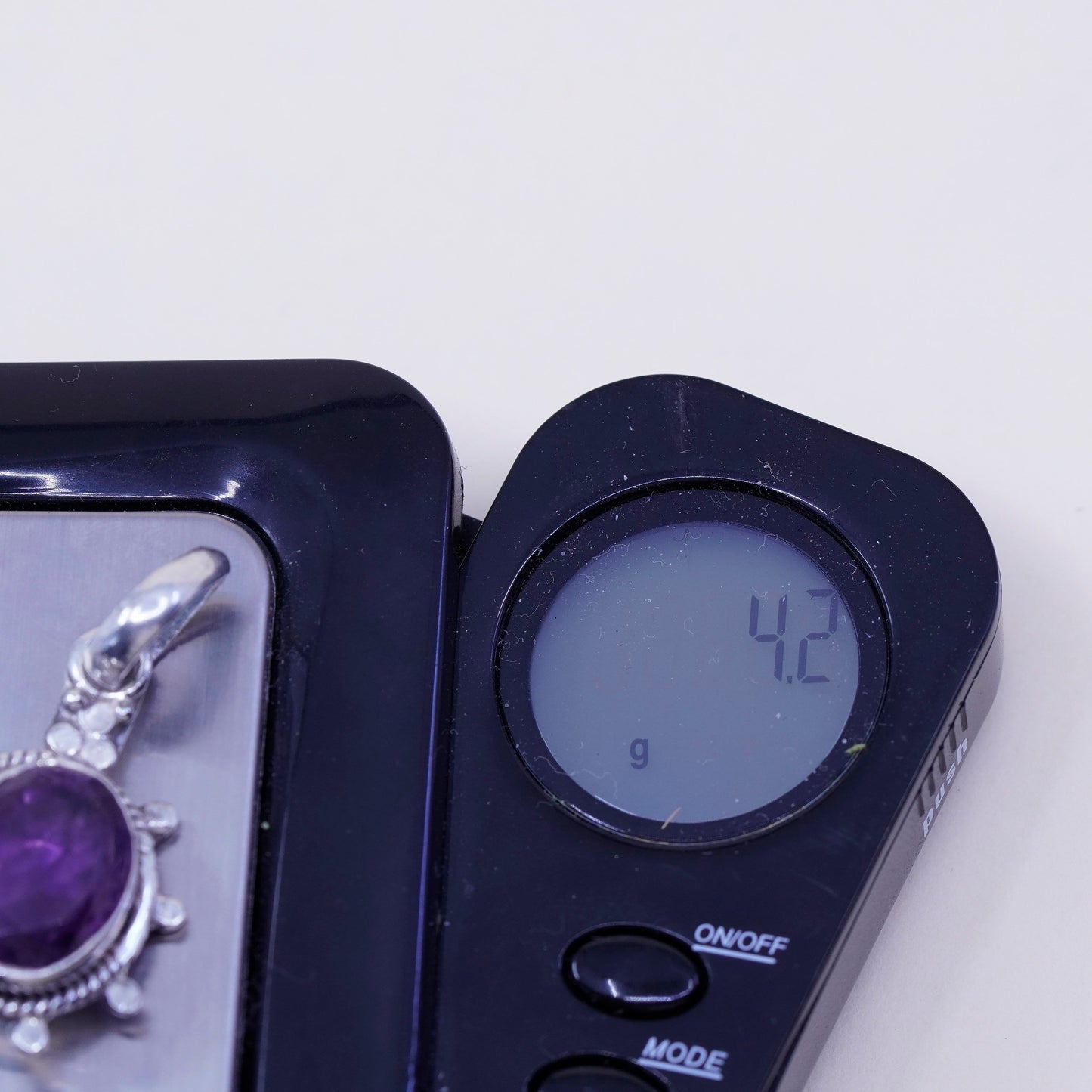 Vintage Sterling 925 silver handmade pendant with amethyst