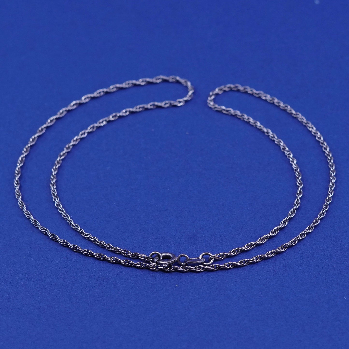 16”, 1.6mm, vintage Joielle Sterling silver necklace, 925 Singapore rope chain