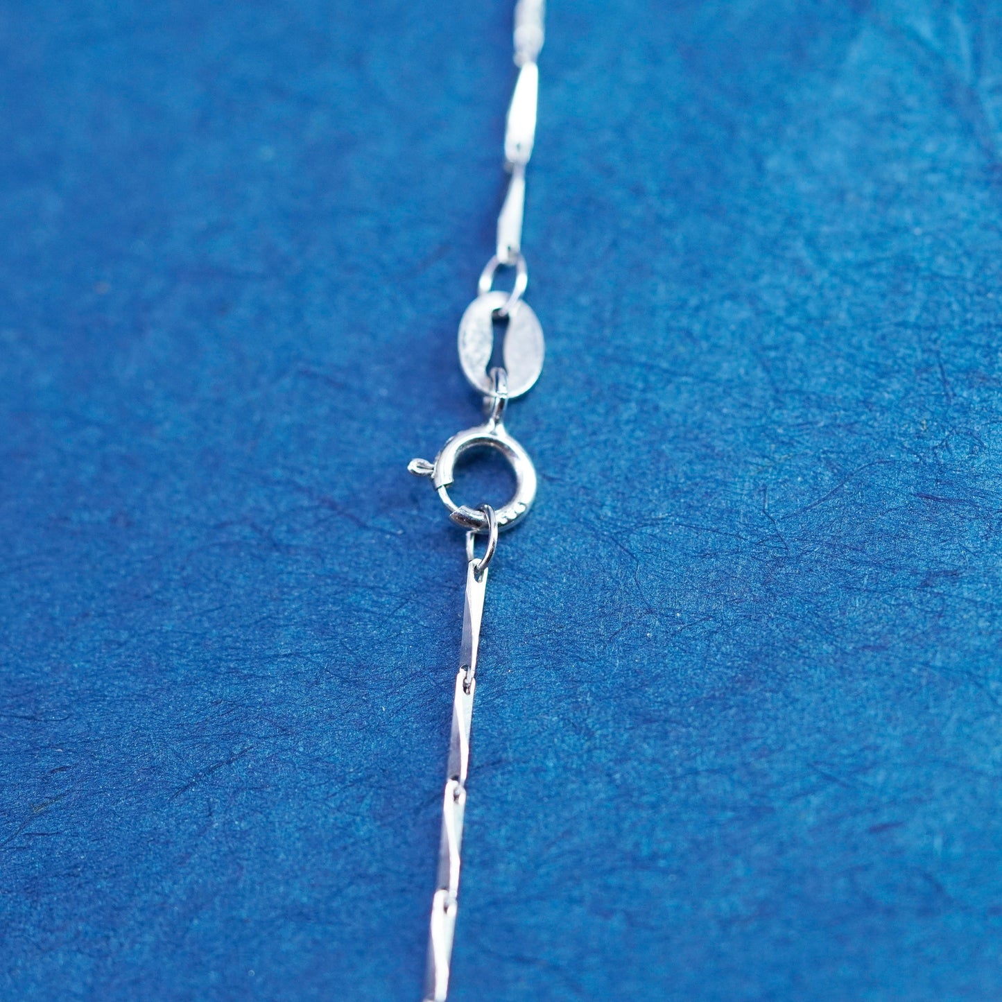 24”, 1mm, vintage Sterling silver handmade necklace, 925 bar chain