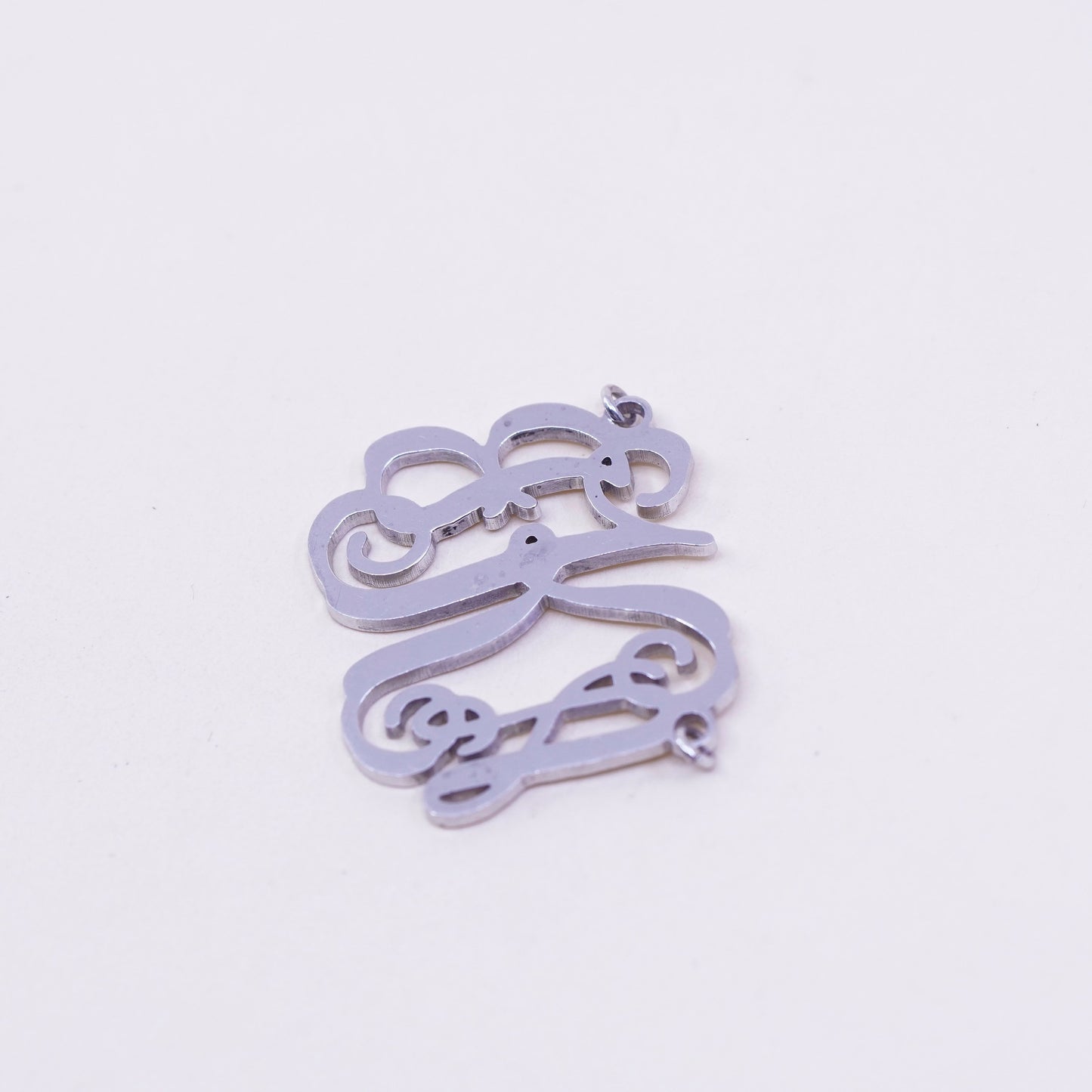 Vintage Sterling silver handmade pendant, 925 name monogram initial “GKA”