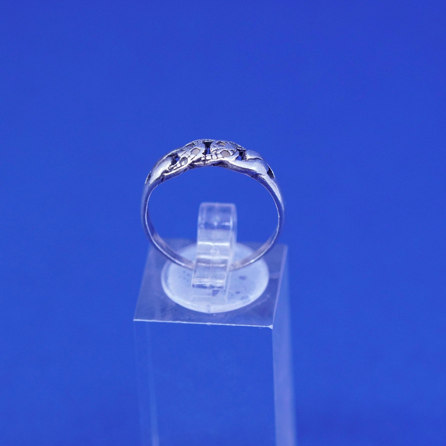 Size 8.5, vintage Sterling silver handmade ring, 925 chain band