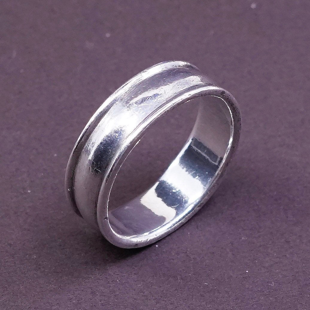 sz 9.75, vtg Sterling silver handmade ring, mexico 925 band w/ accent