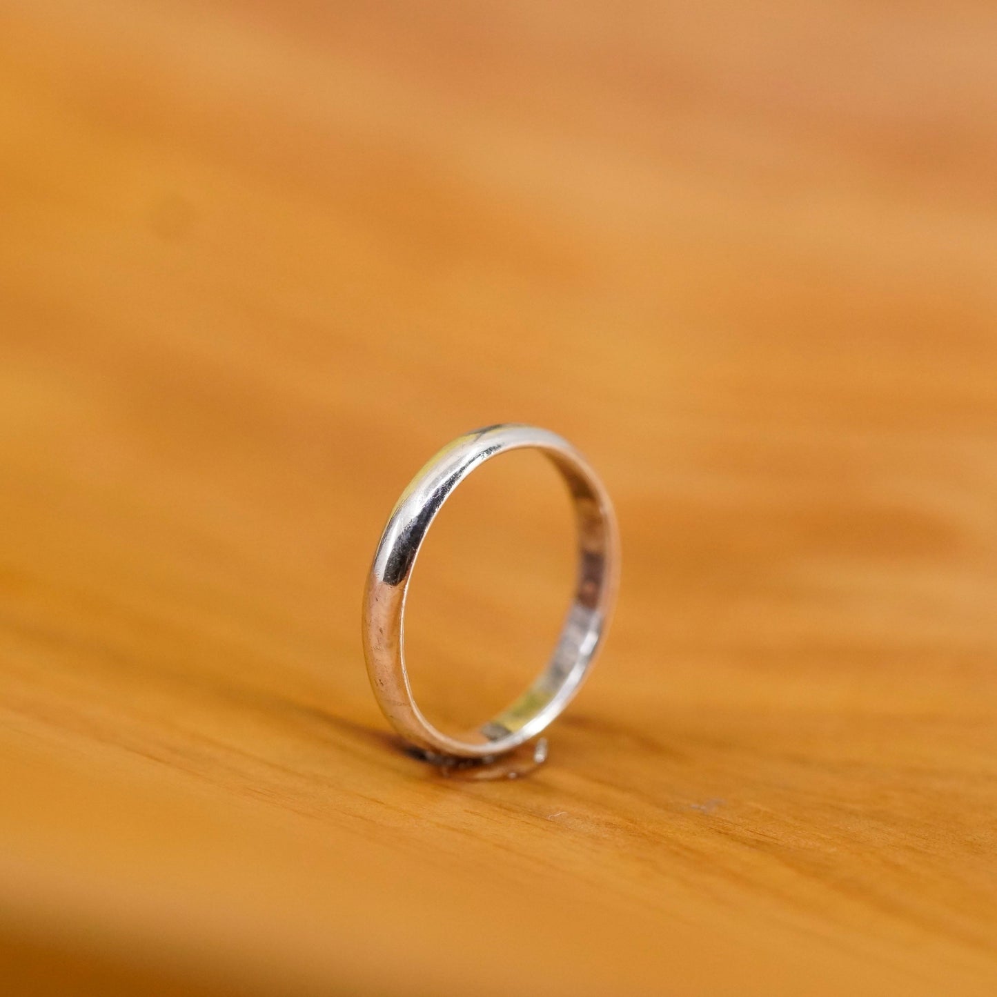 size 5.5, vintage Sterling silver handmade ring, 925 wedding band