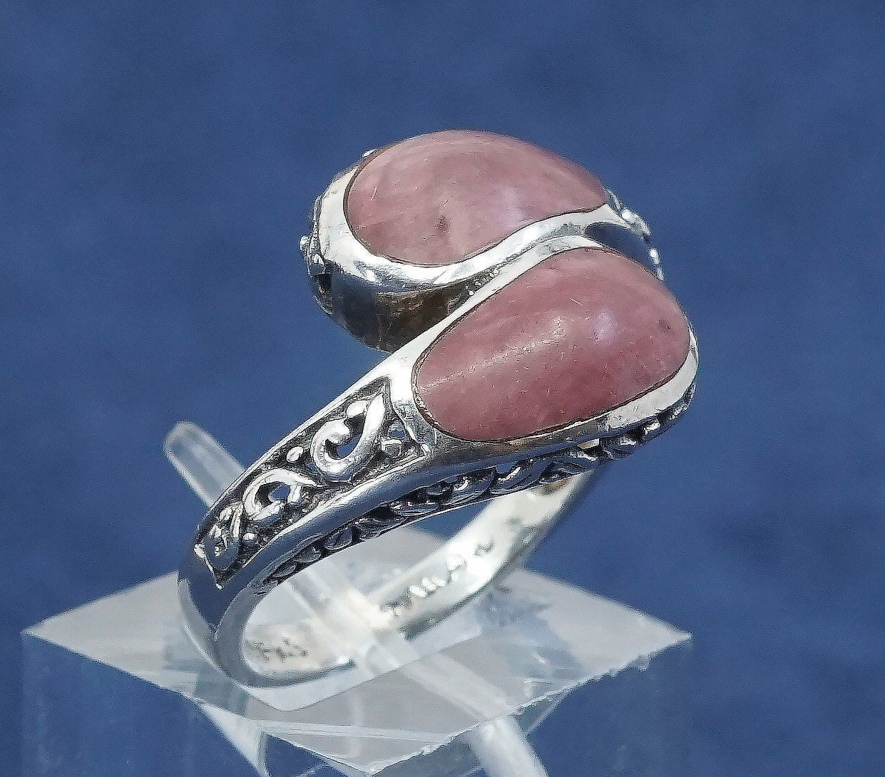 Size 7, vtg Sterling 925 silver ring, Native American, southwestern, w/ jasper