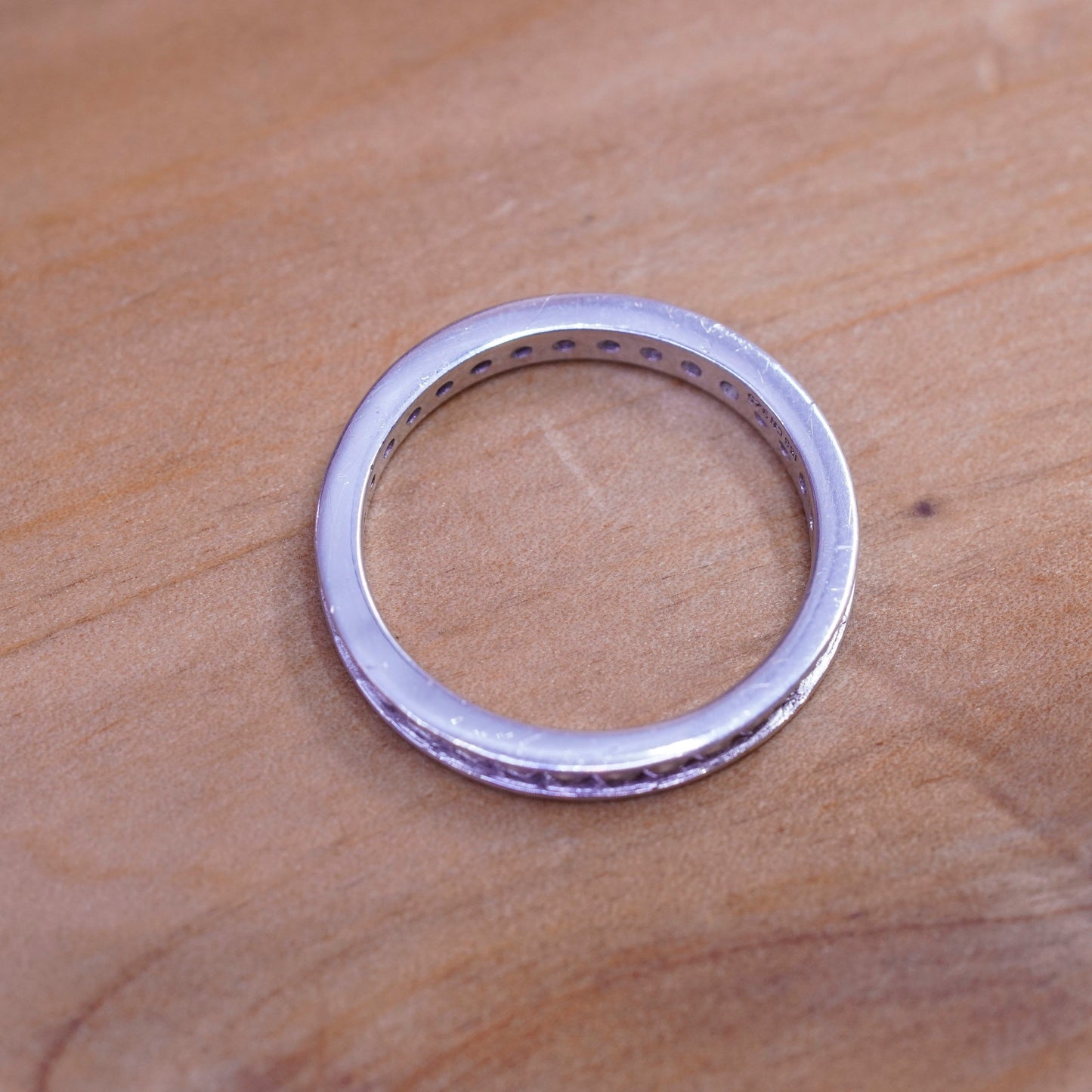Size 9, vintage Sterling silver ring, 925 band with cz