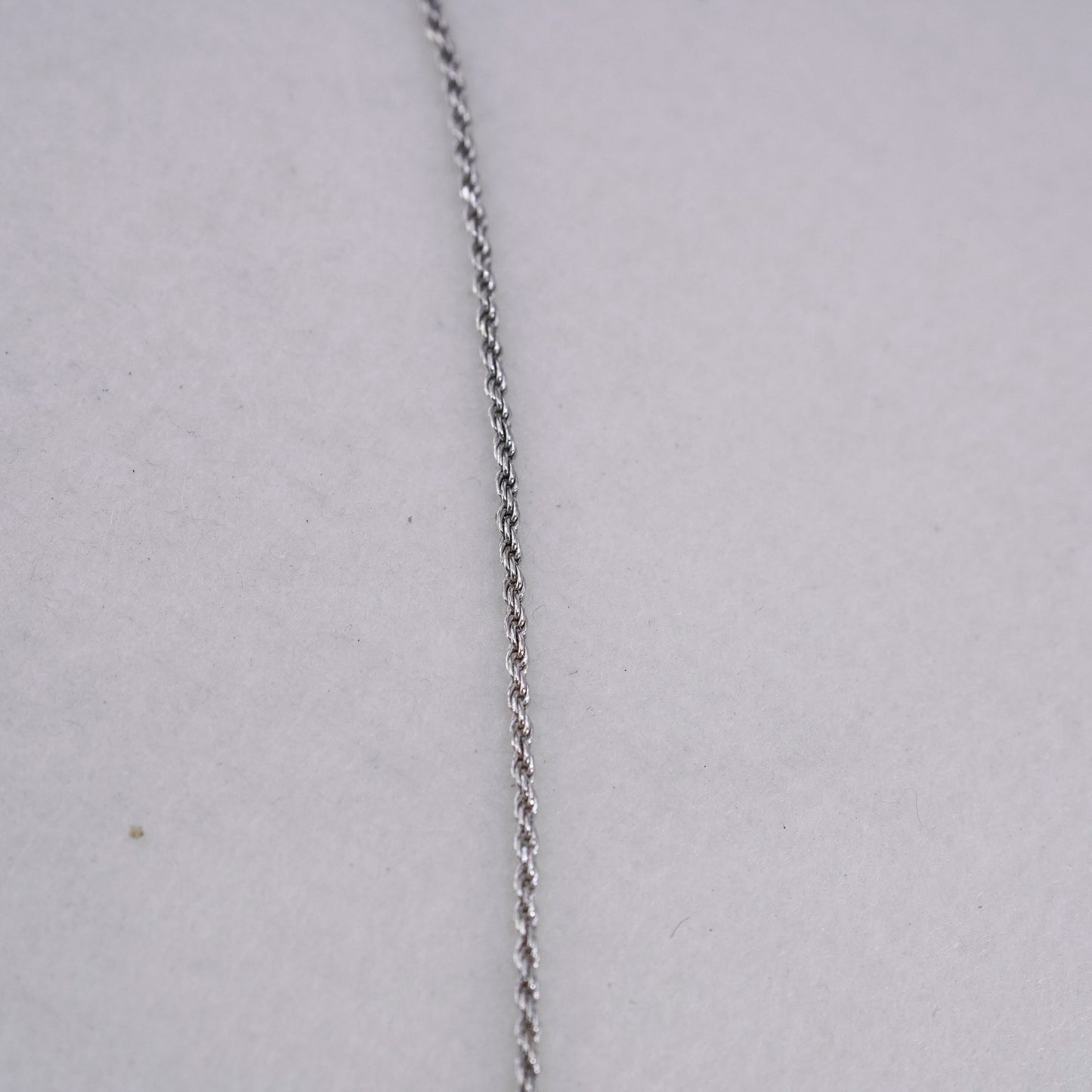 20” 2mm, vintage Sterling 925 silver rope chain necklace