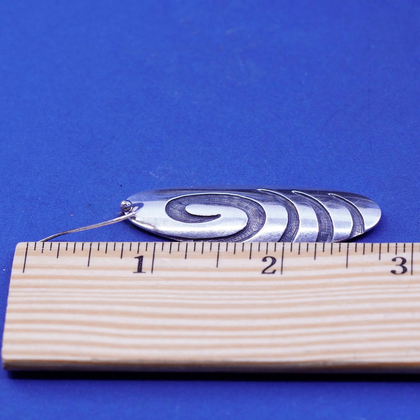 Vintage Native American designer sterling 925 silver handmade swirly earrings