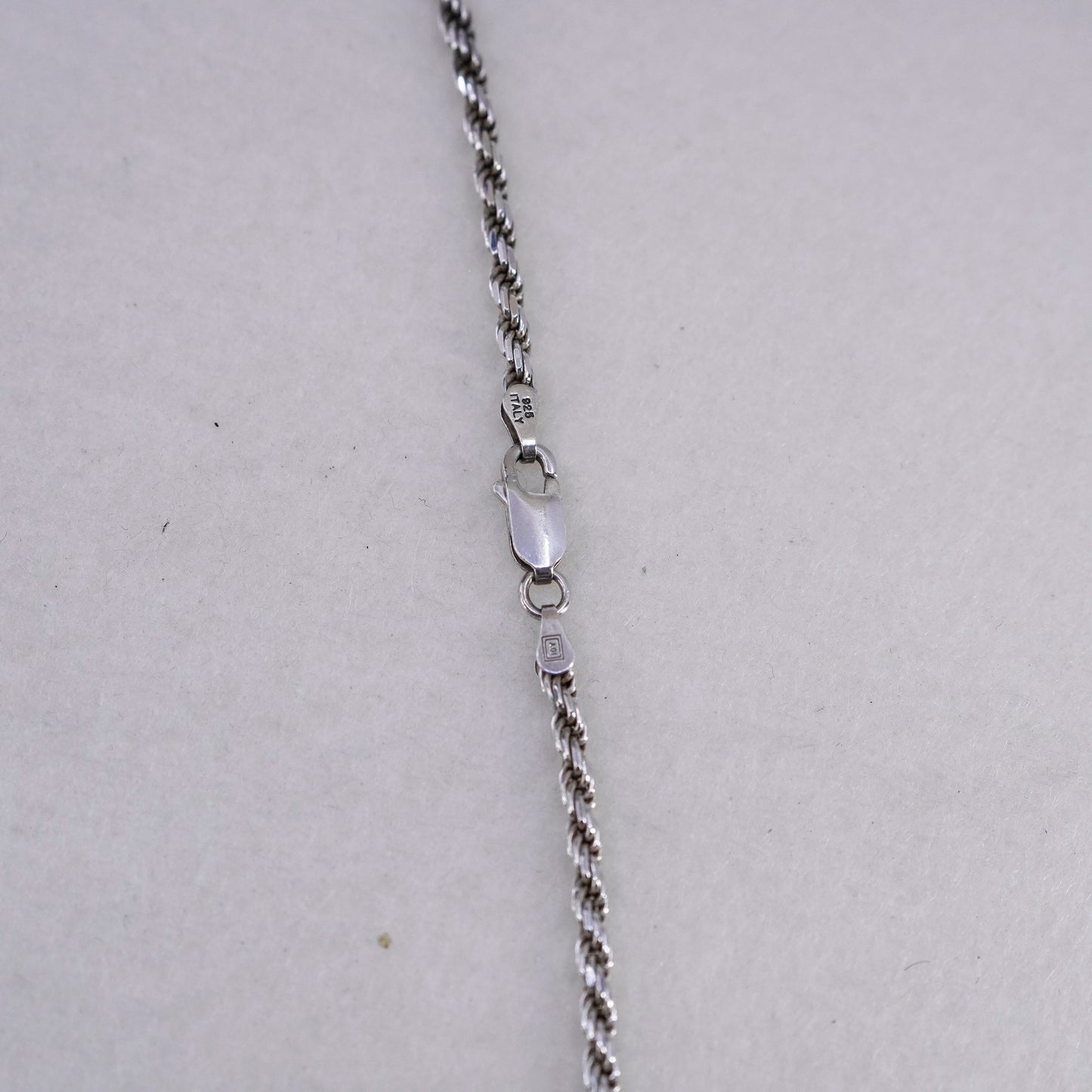20” 3mm, vintage Sterling 925 silver bold rope chain necklace