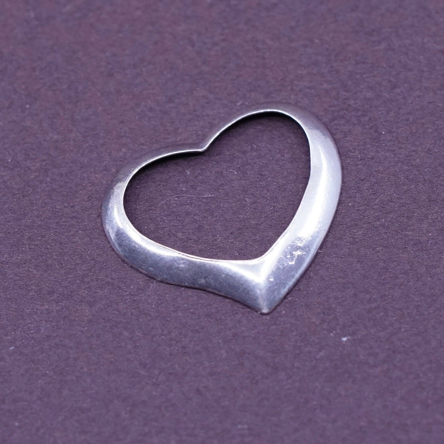 Vintage Sterling silver handmade pendant, 925 heart charm