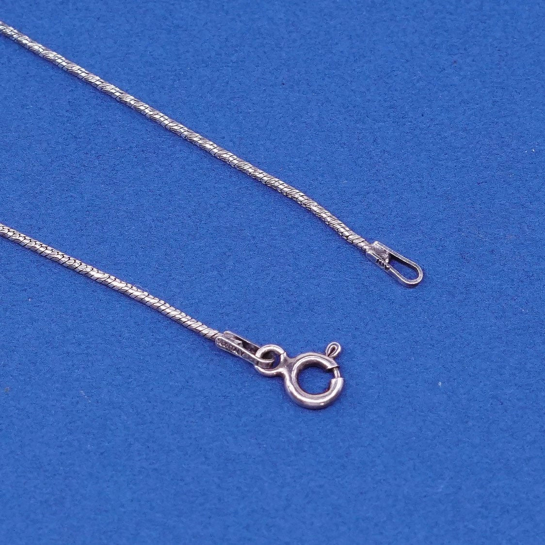 18", 1mm, VTG Sterling silver handmade necklace, 925 snake chain
