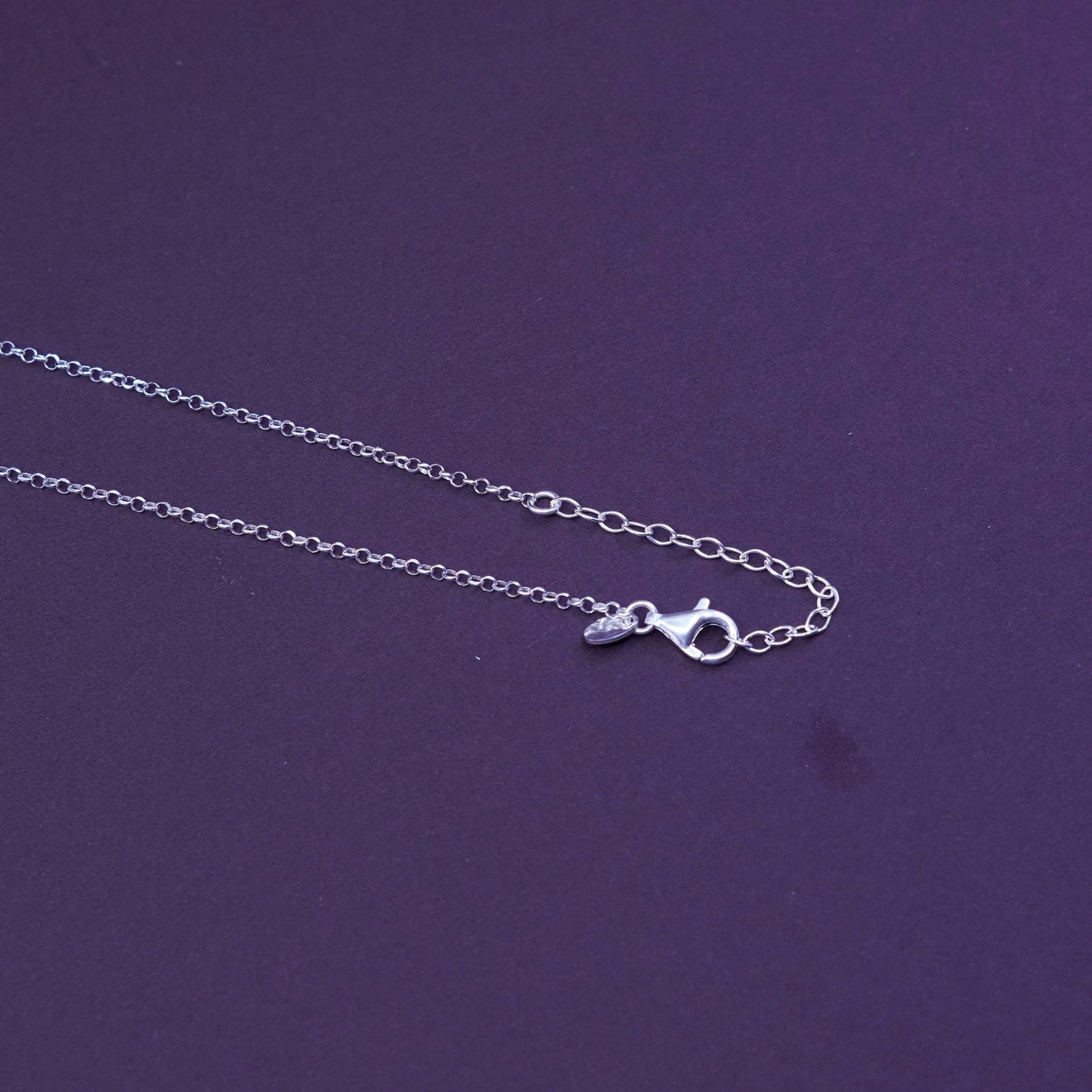 15+2”, italy dyadema Sterling 925 Silver Circle Necklace W/ hearts Pendant