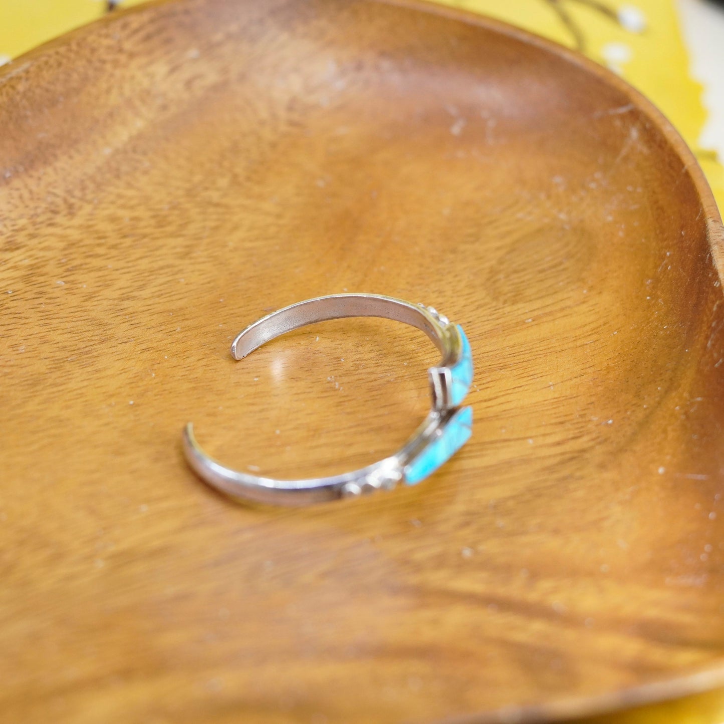 6.5”, Navajo Sterling silver bracelet, Native American 925 cuff turquoise