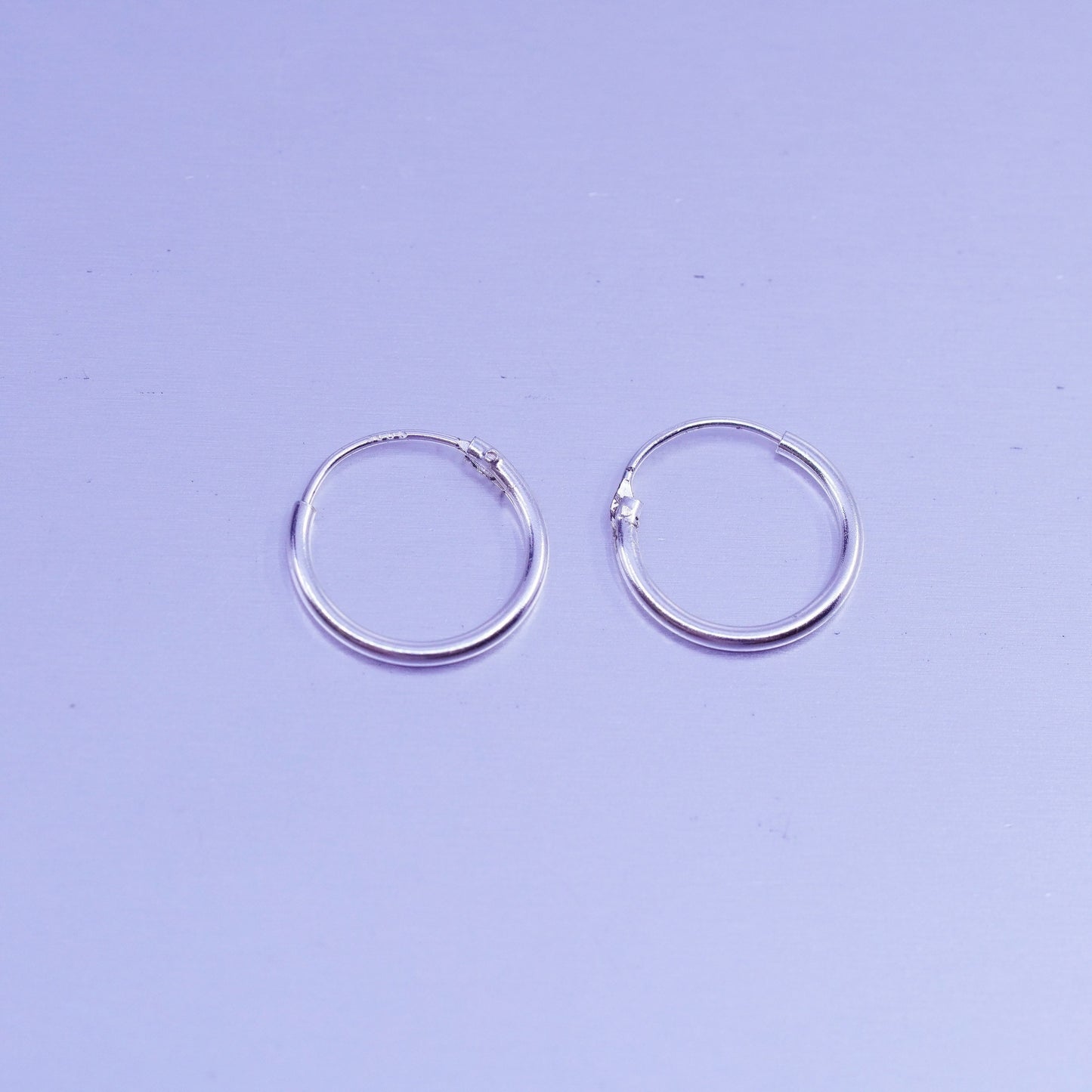 0.5”, vintage Sterling silver handmade earrings, 925 hoops