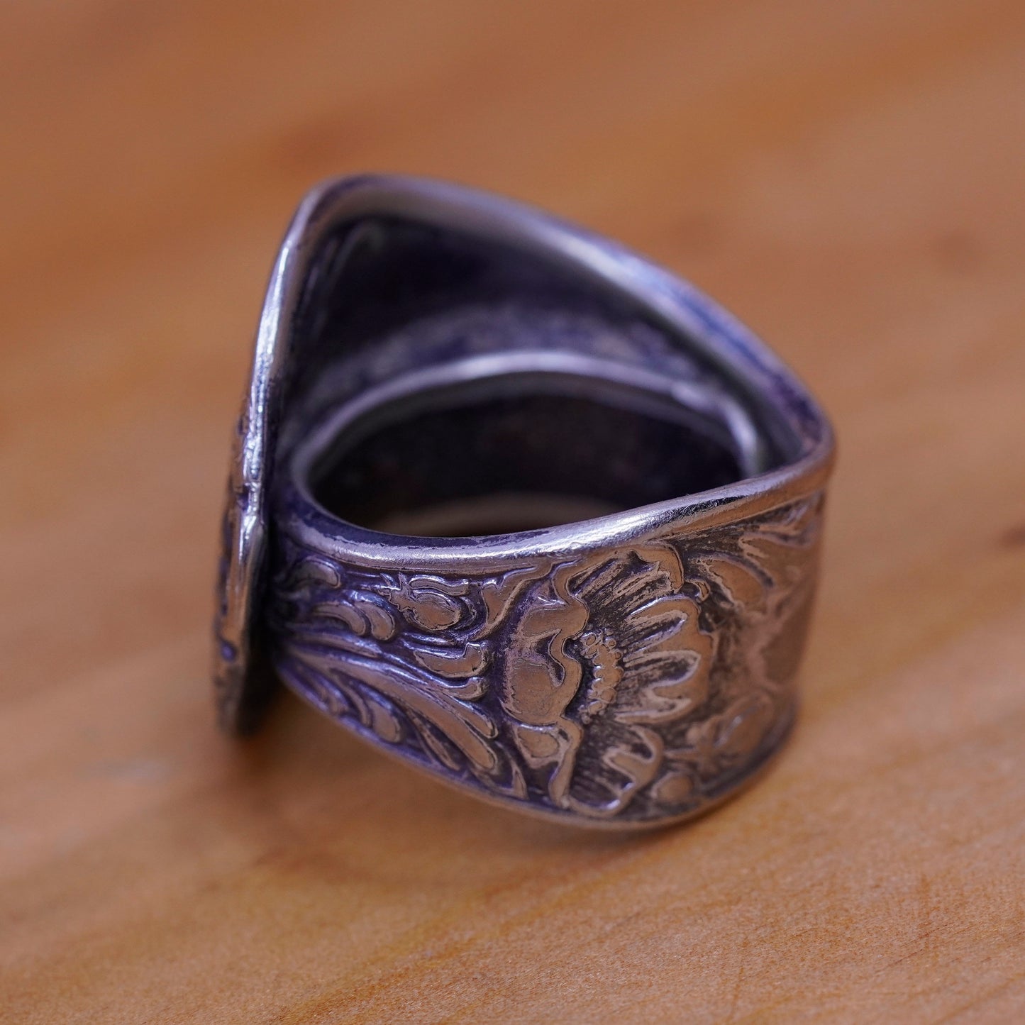 Size 4.75, vintage Sterling silver handmade band, 925 spoon ring