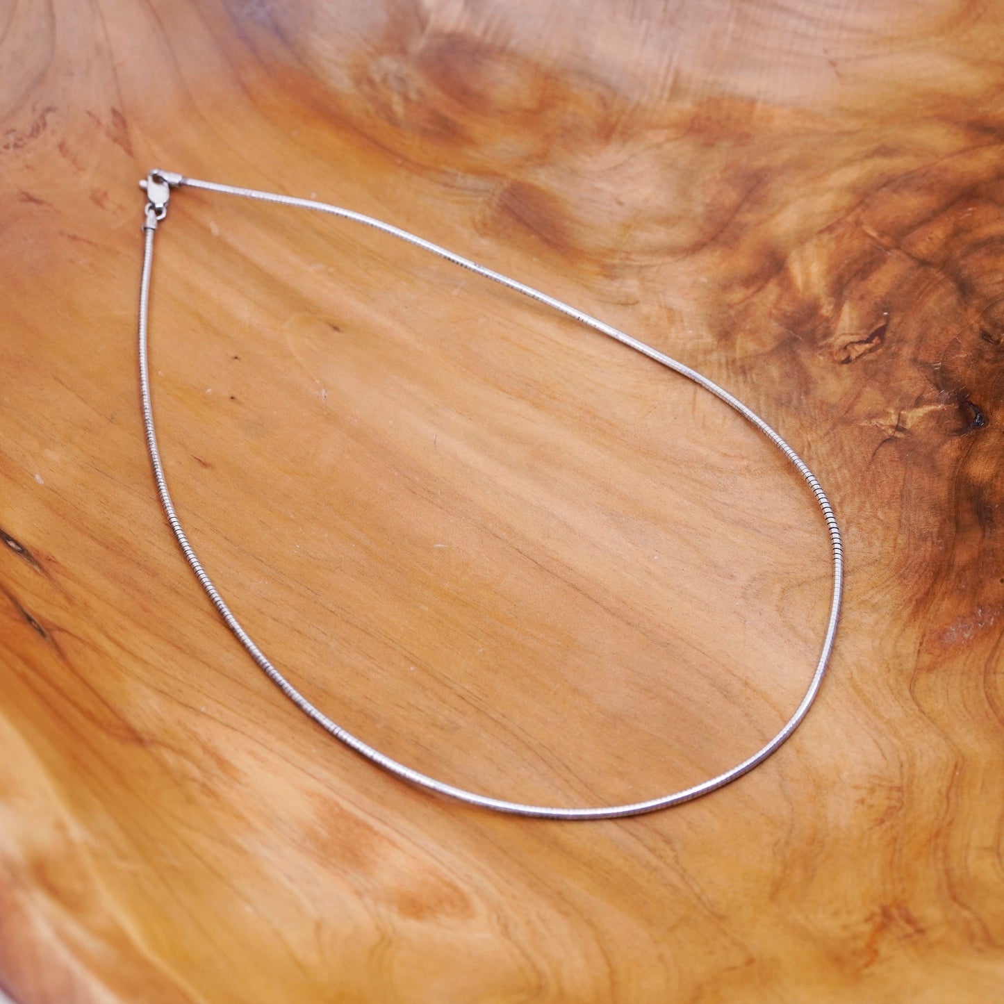 18”, 2mm, vintage sterling silver snake chain, Italy 925 silver necklace