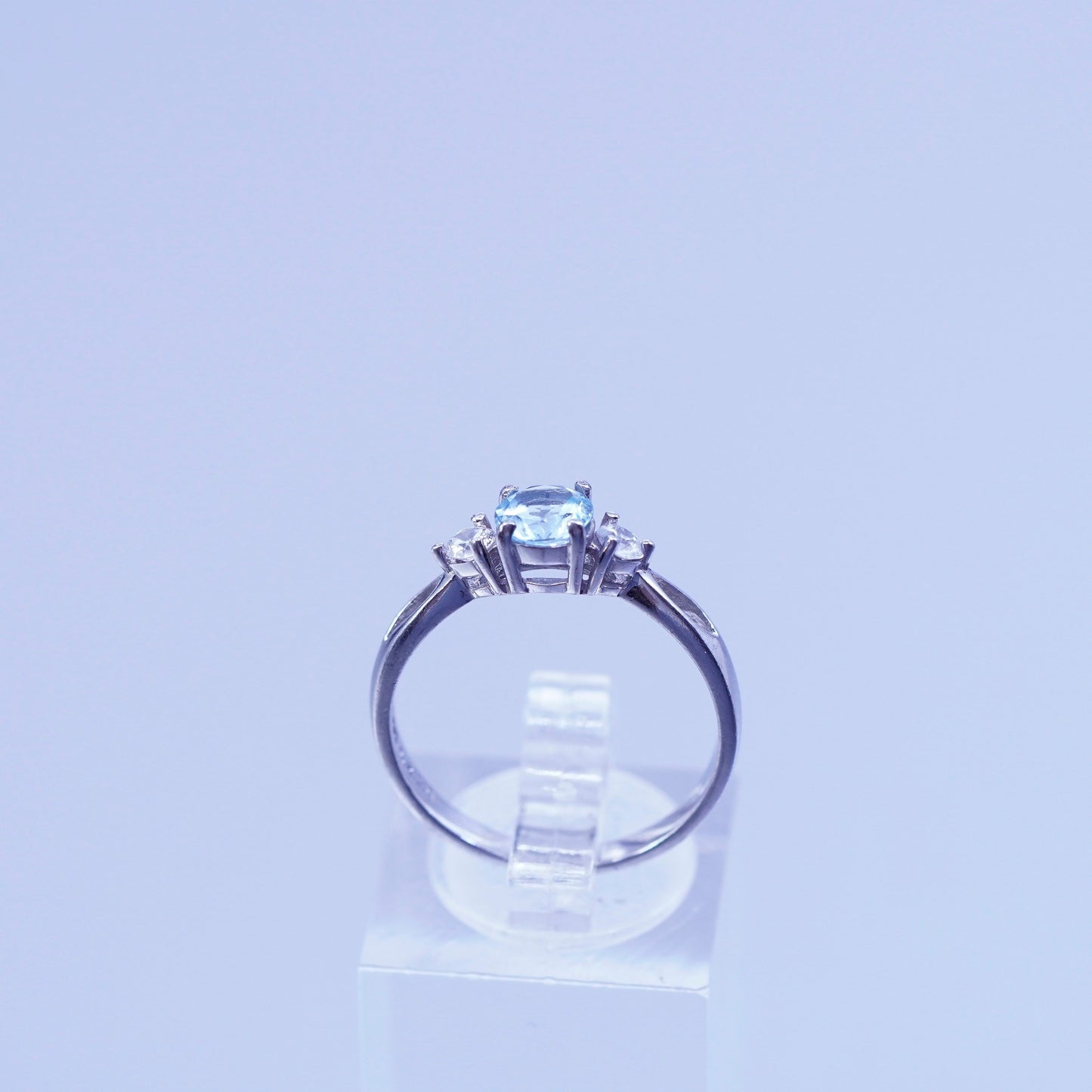 Size 8.25, vintage Sterling 925 silver handmade ring with topaz