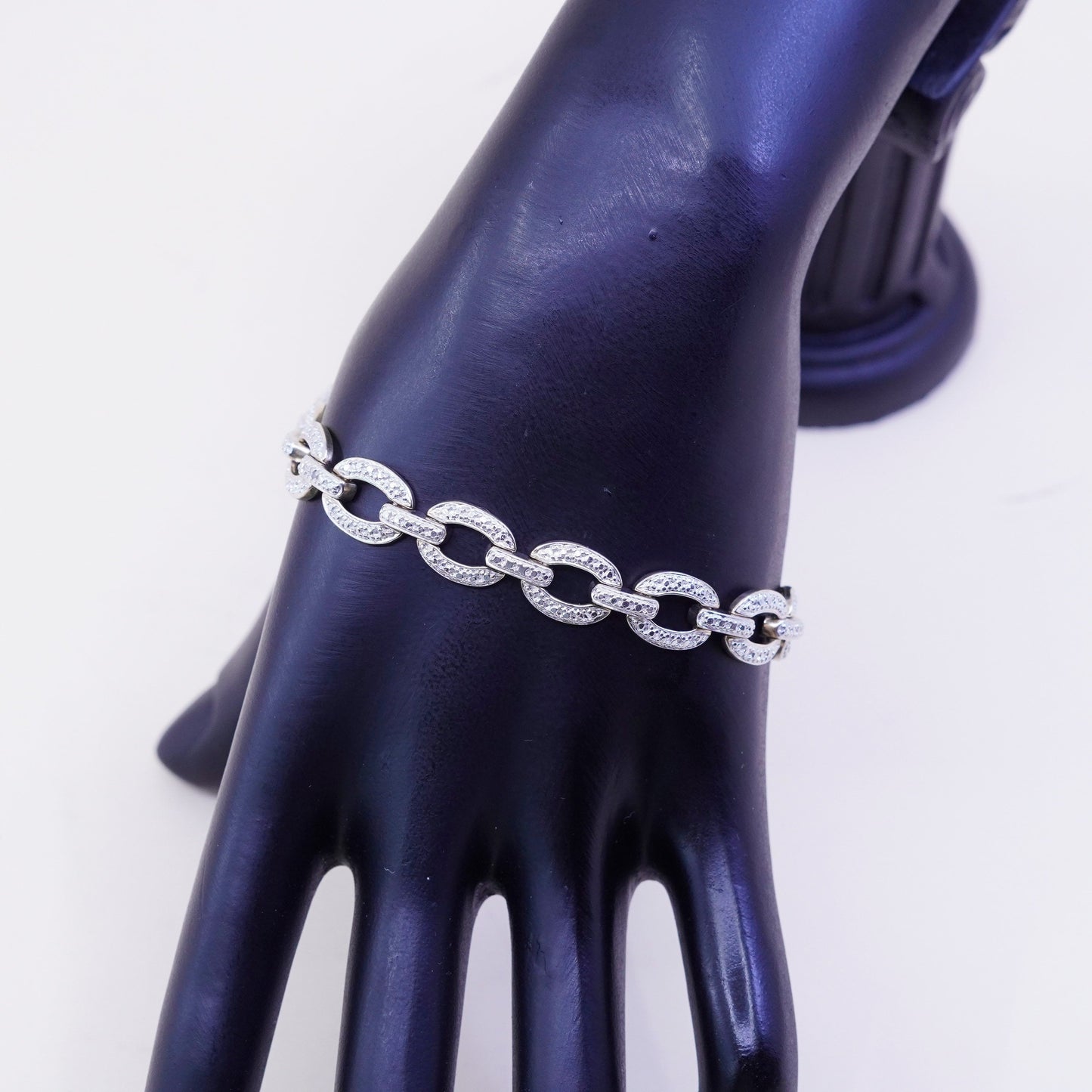 7.25”, vermeil gold over sterling silver tennis bracelet, 925 chain diamond