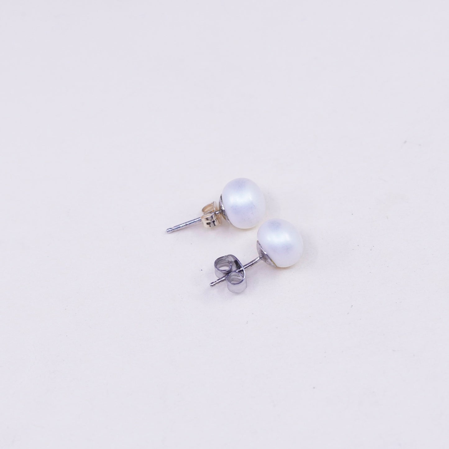Vintage sterling silver earrings, 925 studs with pearl