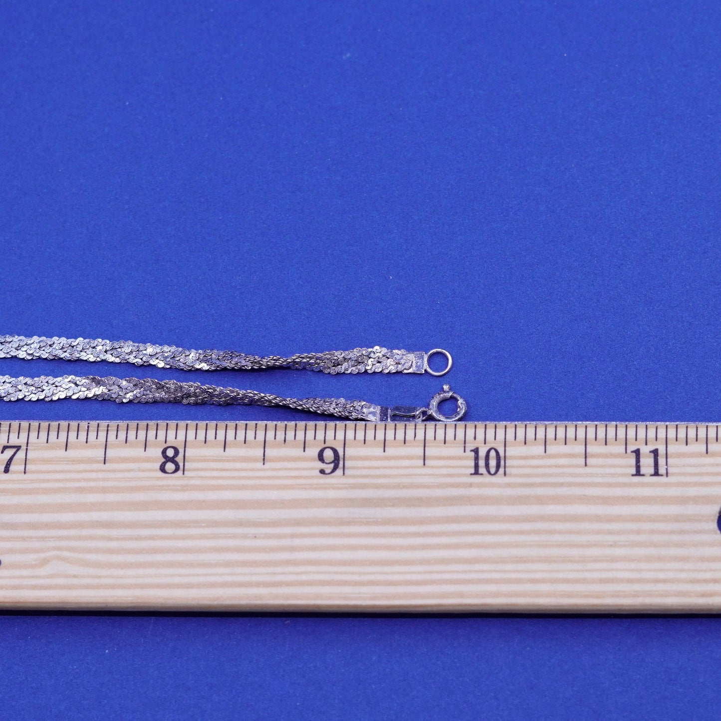 20”, 5mm, vintage Sterling silver handmade necklace, 925 woven s link chain
