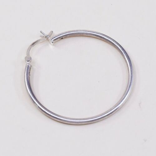 1.25”, Vtg Sterling Silver Hoops, Italy 925 silver, elegant earrings, Huggie