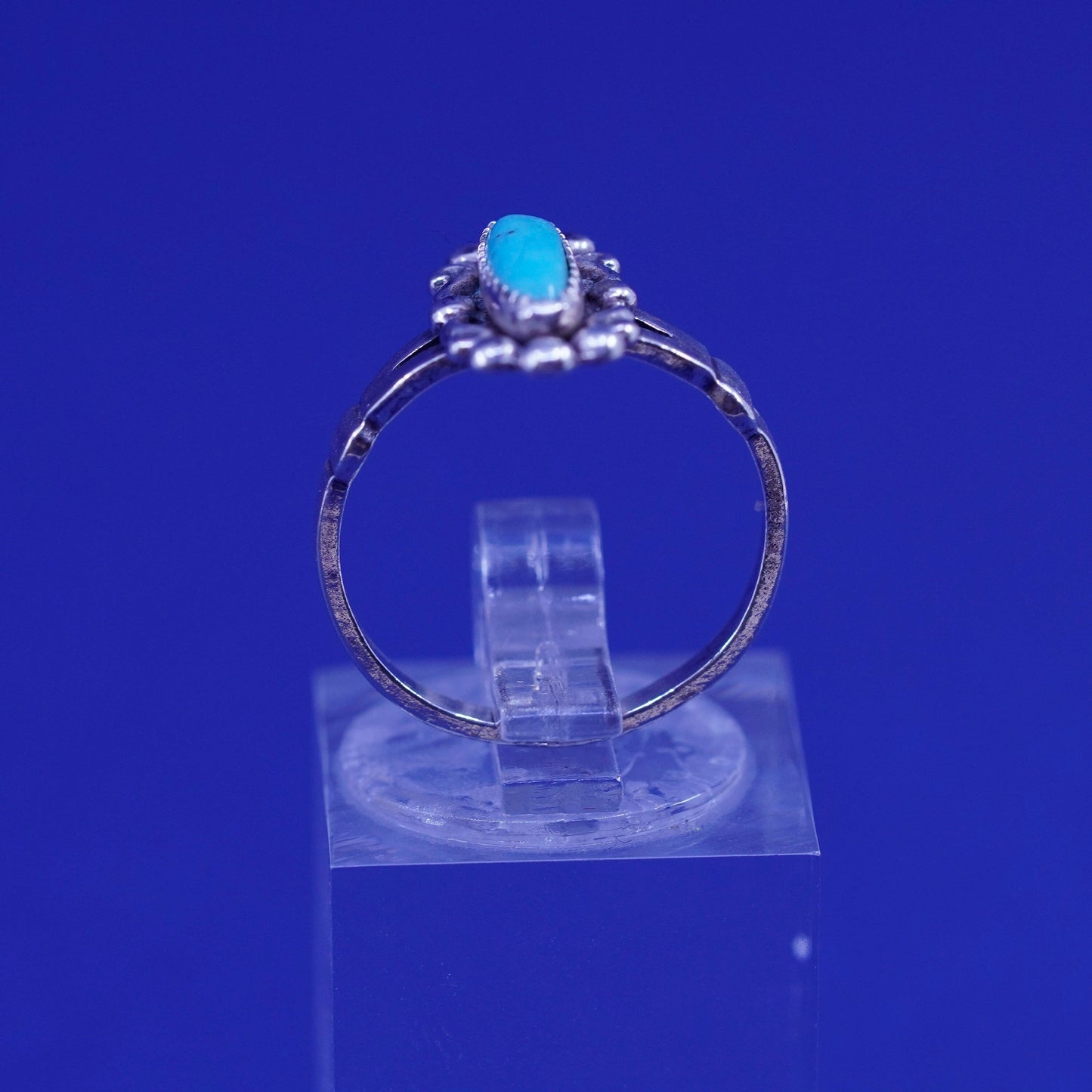 Size 5.25, bell trading post Sterling 925 silver ring Native American turquoise