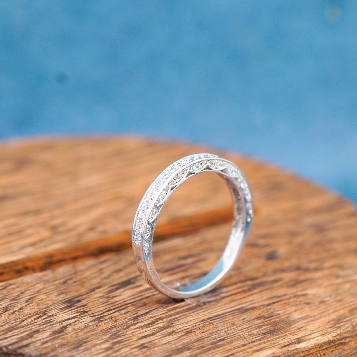 Size 11.25, vintage Sterling 925 silver ring 925 stackable wedding band with Cz