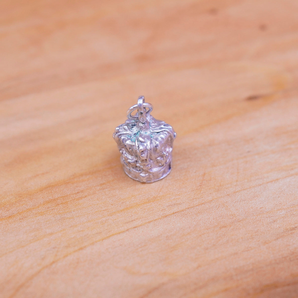 Vintage Sterling silver handmade pendant, 925 crown charm