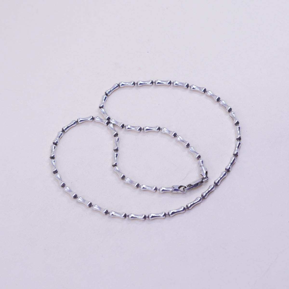 18”, 3mm, Vintage sterling silver bone chain, 925 necklace